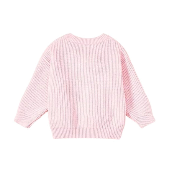 Blitce Cozy Knitted Sweater Pink Bow Elegance